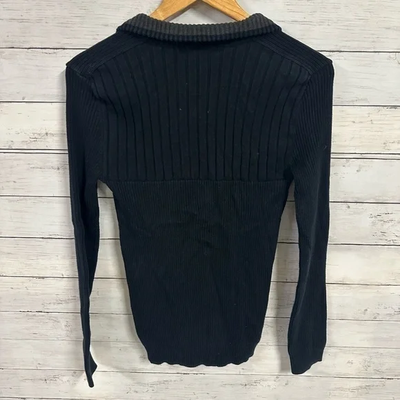 INC Knitted Black 1/4 zip up Sweater Size Small - Picture 3 of 3